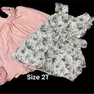 2 PK OF LITTLE GIRLS SIZE 2T PARTY DRESSES VERY GENTLY WORN